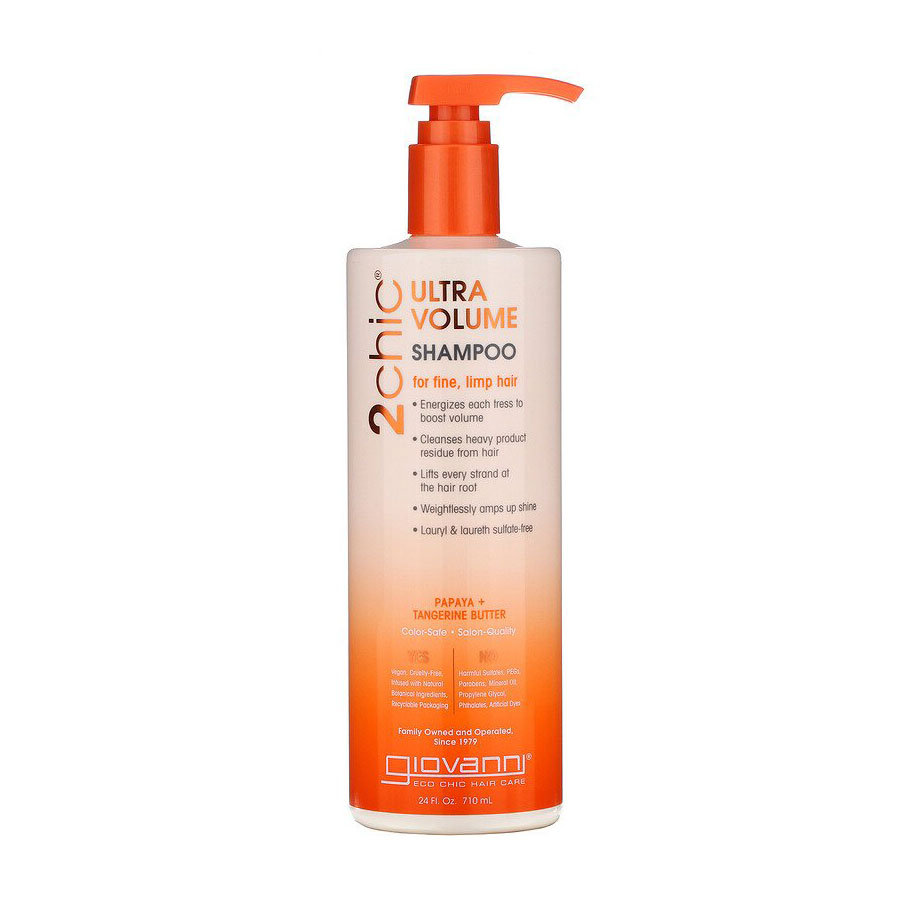 Шампунь Giovanni 2chic Ultra-Volume Shampoo Tangerine &amp; Papaya Butter для тонкого та ослабленого волосся, 710 мл